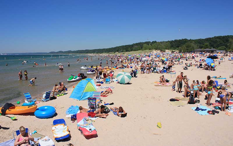 pentwater beach in pentwater michigan